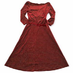 Unique Vintage Red Velvet Dress Size Small US 4